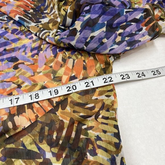 Democracy Kimono‎ Womens M Floral Botanical Pint Tiered Ruffle Sleeve Lace Artsy - Picture 9 of 9